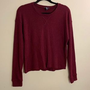 FOREVER 21 Red Waffle Knit Sweater